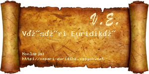 Vásári Euridiké névjegykártya